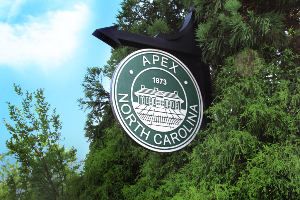 Town of Apex NC official town sign